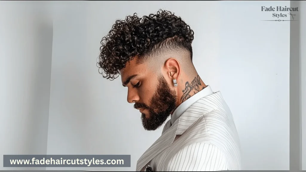 long curly top mid fade, types of fade