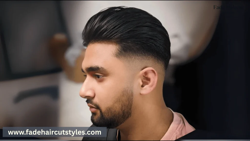 pulled back top with mid fade. types of fade