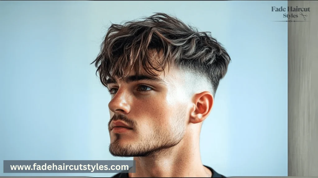textured fringe mid fade. fade haircut styles