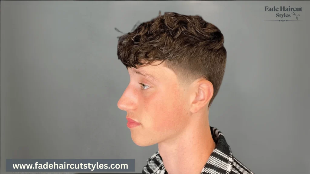 temple fade haircut with texture hair