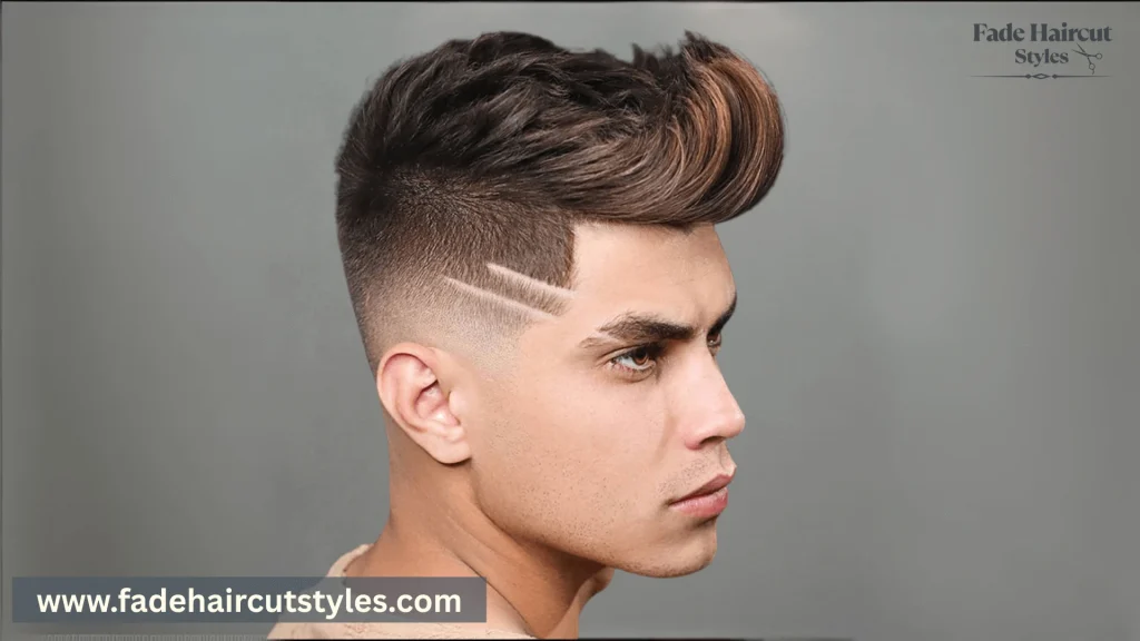 pompadour with temple fade